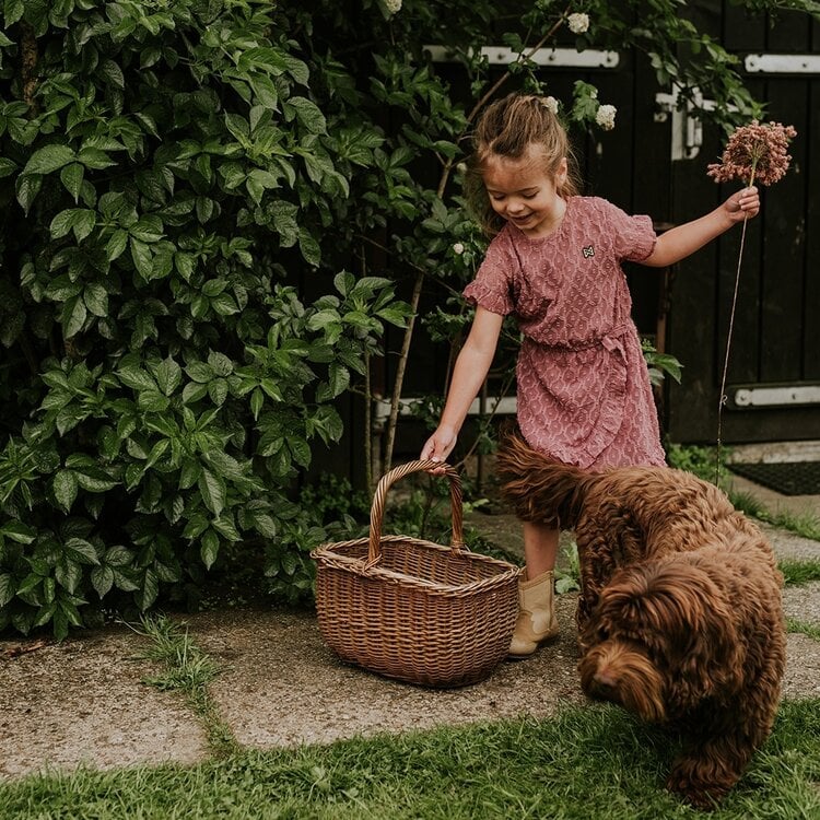 Koko Noko meisjes jurk paars overslag | N58983-37