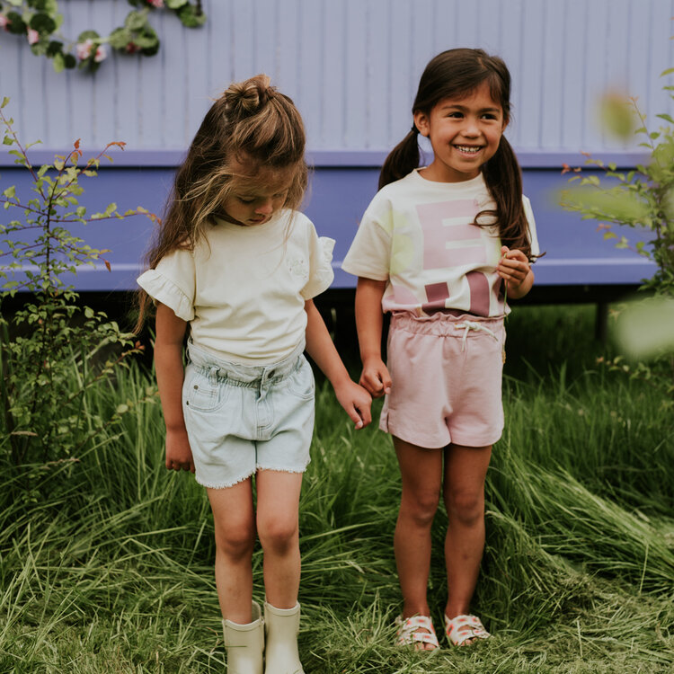 Koko Noko girls' loose fit light blue denim shorts | N58985-37