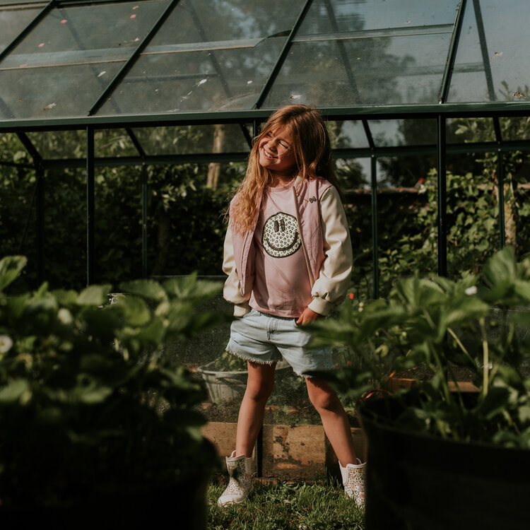 Koko Noko girls' summer coat pink off-white | N58994-37