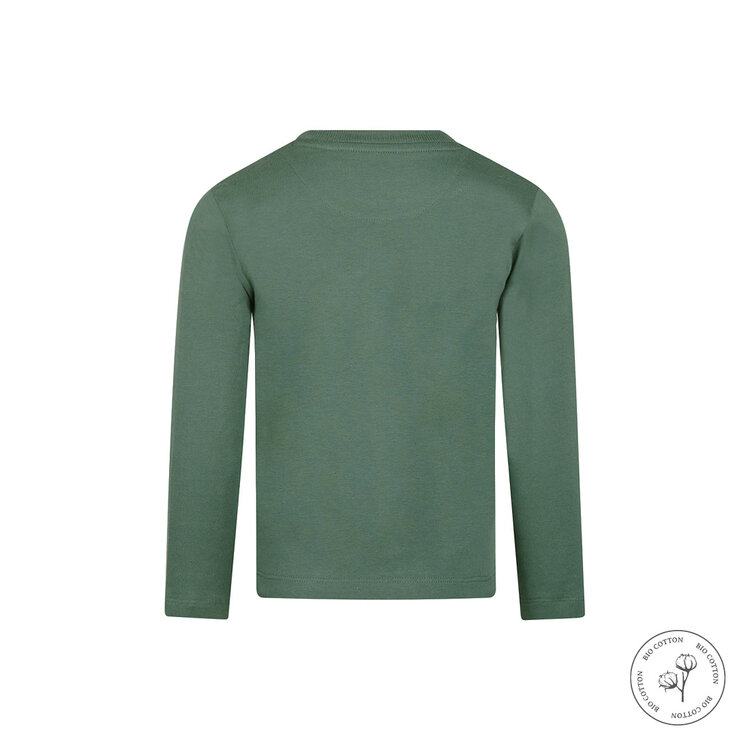 Koko Noko boys' long-sleeved top, dark green organic cotton | WN1811