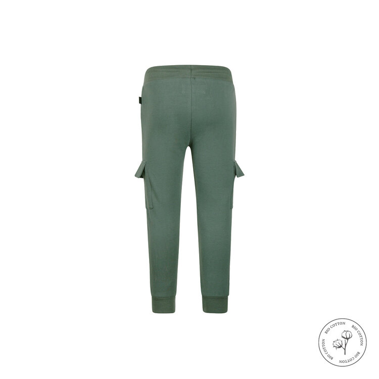Koko Noko boys' jogging bottoms, dark green cargo organic cotton | WN1813