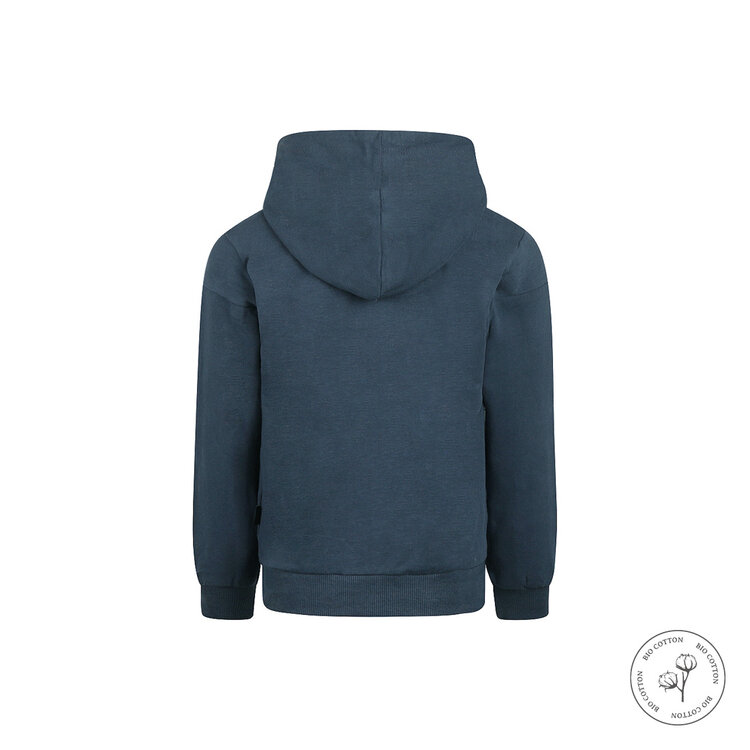 Koko Noko boys' cardigan with hood navy organic cotton | WN1819