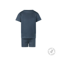 Koko Noko unisex waffle pyjamas navy shortama organic cotton