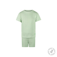 Koko Noko unisex waffle pyjamas soft green shortama organic cotton