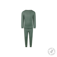 Koko Noko boys' waffle pyjamas dark green organic cotton
