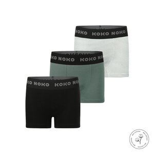 Koko Noko Jungen-Boxershorts-Set dunkelgrün Bio-Baumwolle