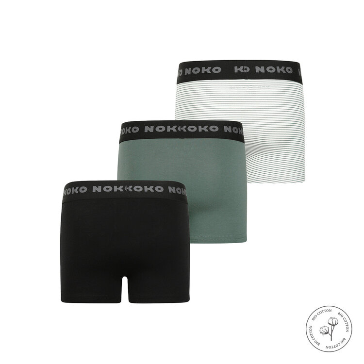 Koko Noko Jungen-Boxershorts-Set dunkelgrün Bio-Baumwolle | WN1829