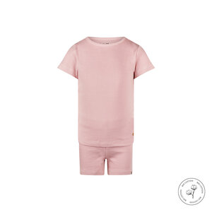 Koko Noko Mädchen-Waffelpyjama zartrosa Shortama Bio-Baumwolle
