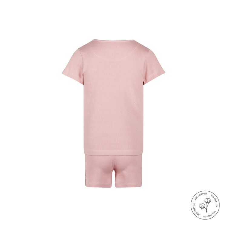 Koko Noko Mädchen-Waffelpyjama zartrosa Shortama Bio-Baumwolle | WN1900