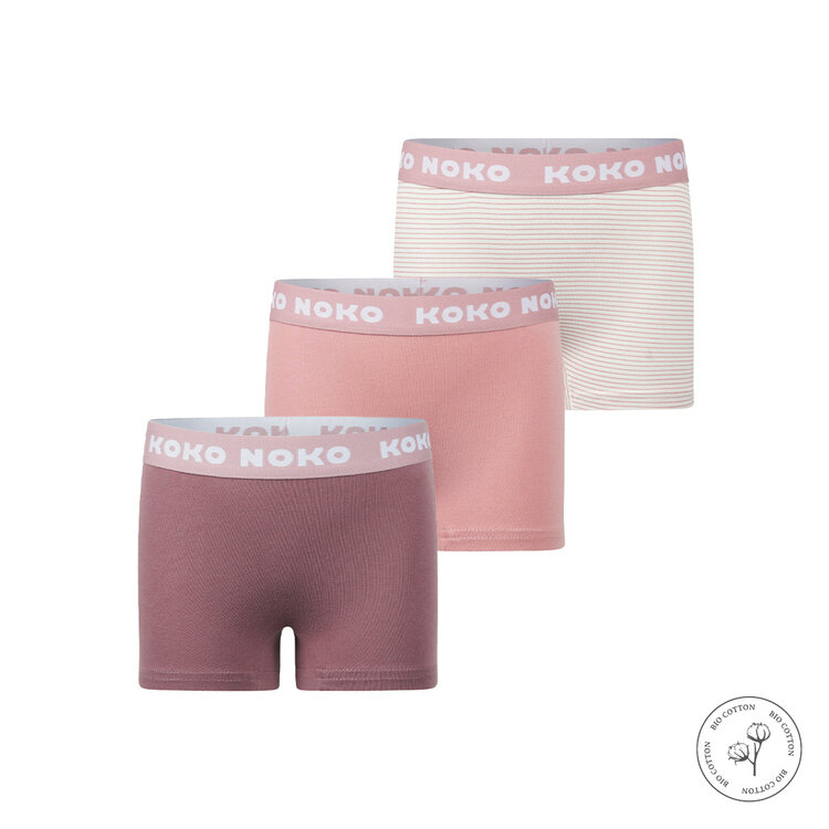 Koko Noko meisjes boxershorts set zachtroze bio cotton | WN1904