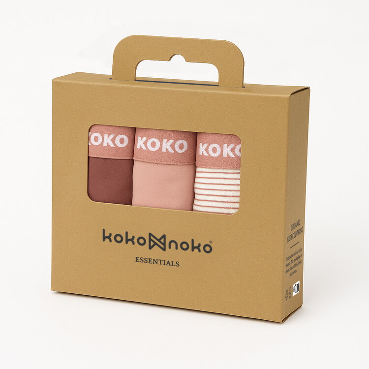 Koko Noko Mädchen-Boxershorts-Set zartrosa Bio-Baumwolle | WN1904