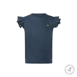 Koko Noko Mädchen-T-Shirt marineblau Rüschen Bio-Baumwolle