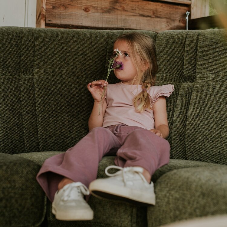 Koko Noko girls' T-shirt, soft pink, ruffles, organic cotton | WN1906