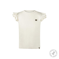 Koko Noko Mädchen-T-Shirt cremefarben Rüschen Bio-Baumwolle