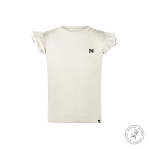 Koko Noko girls' T-shirt, off-white, ruffles, organic cotton