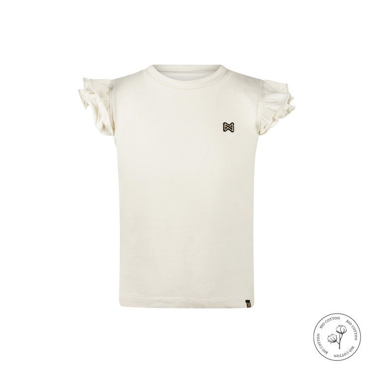 Koko Noko meisjes T-shirt off white ruffles bio cotton | WN1907