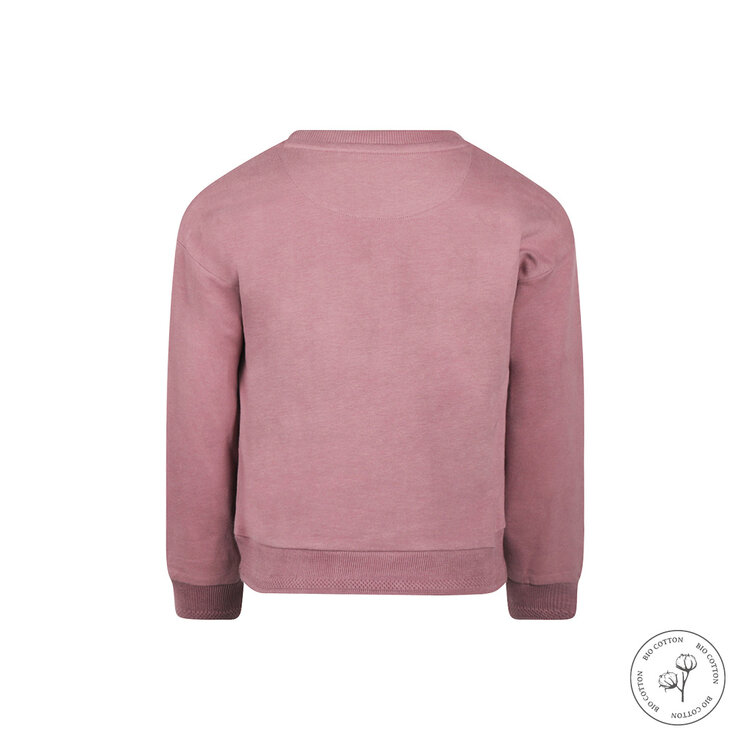 Koko Noko meisjes sweater dropped shoulder oudroze bio cotton | WN1910