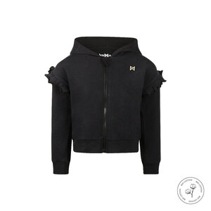 Koko Noko Mädchen-Kapuzenjacke in Schwarz aus Bio-Baumwolle