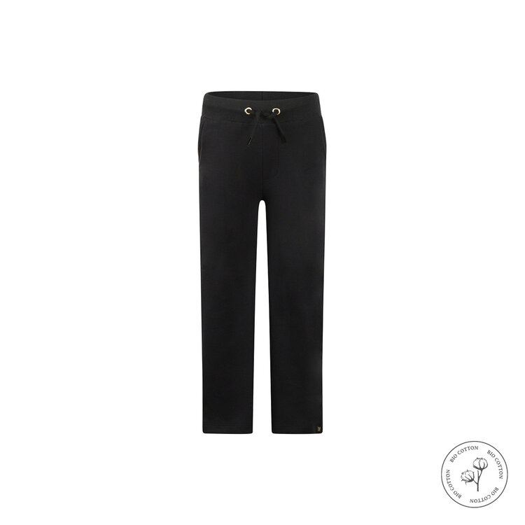 Koko Noko meisjes joggingbroek wide leg zwart bio cotton | WN1916