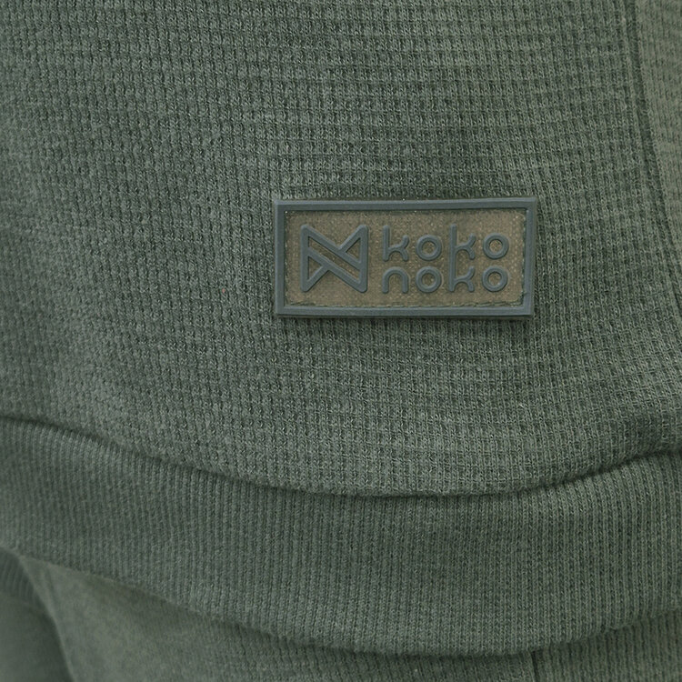 Koko Noko jongens wafel pyjama donkergroen bio cotton | WN1828