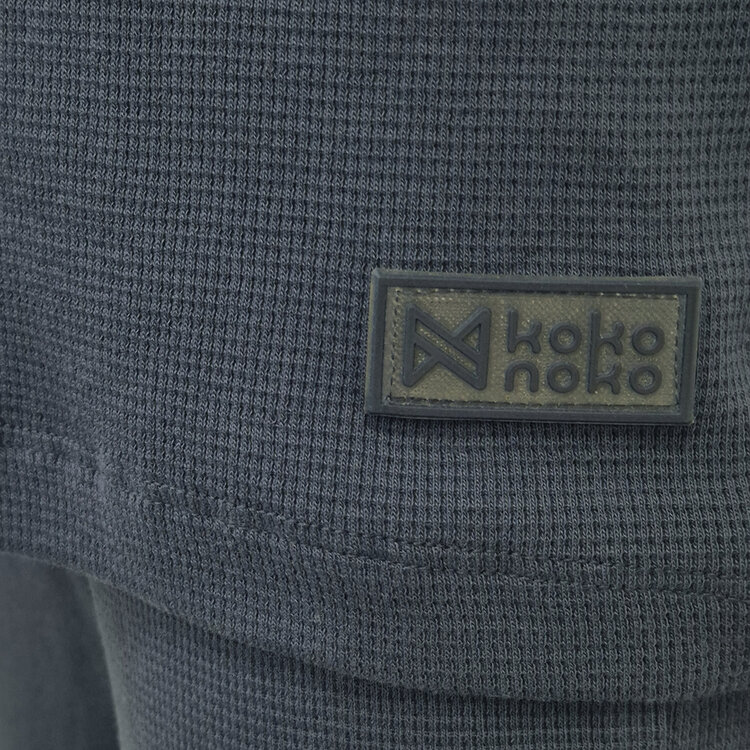 Koko Noko unisex waffle pyjamas navy shortama organic cotton | WN1825