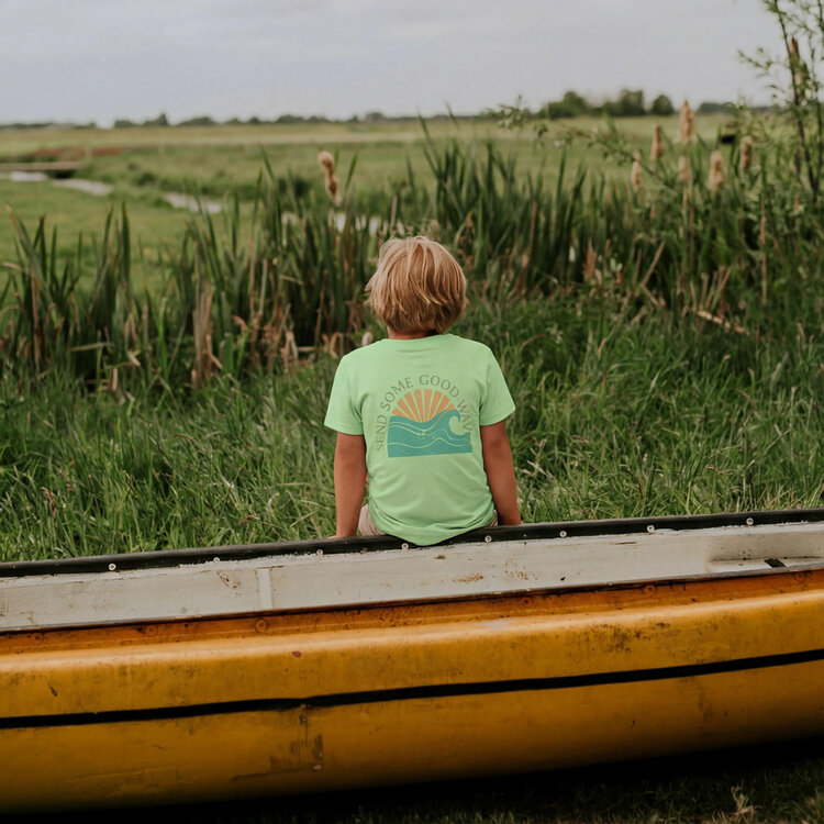 Koko Noko jongens T-shirt lichtgroen waves | NX58801-37