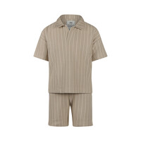 Koko Noko boys' co-ord set sand polo shirt shorts striped