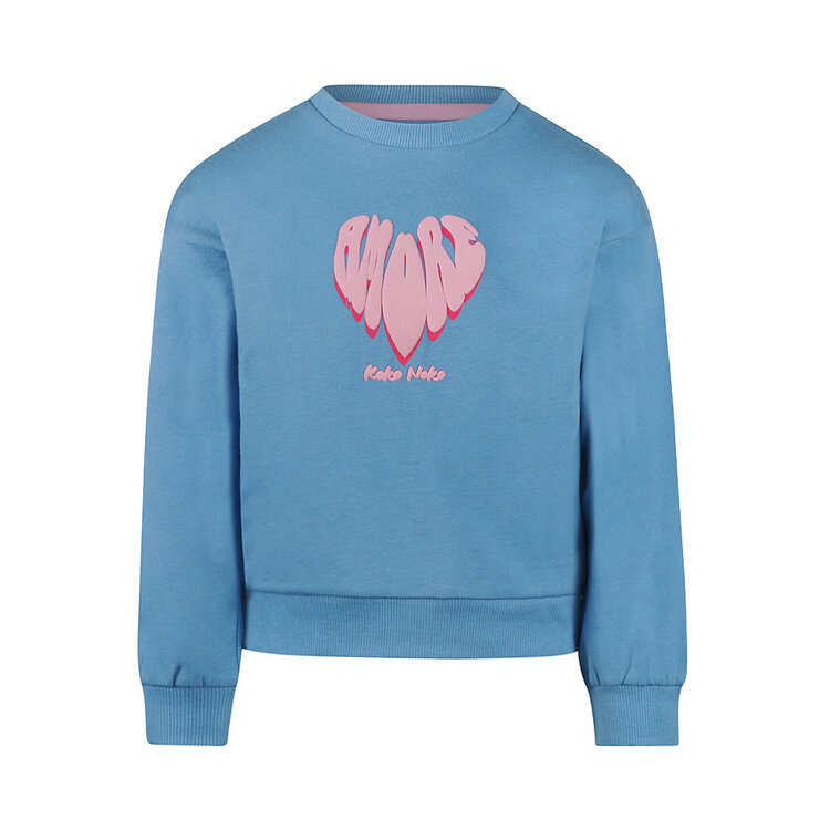 Koko Noko girls' sweater blue heart | NX58900-37