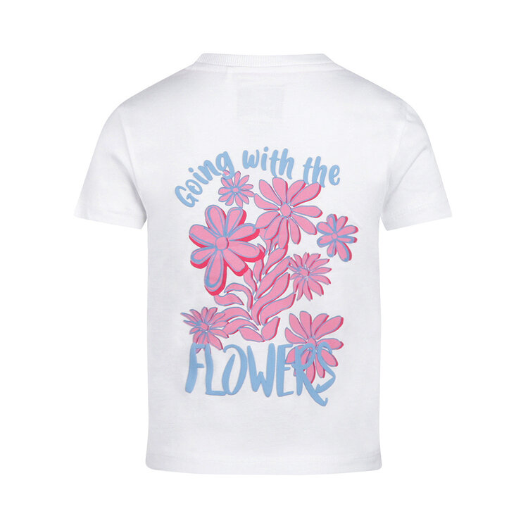 Koko Noko meisjes T-shirt off white flower | NX58901-37