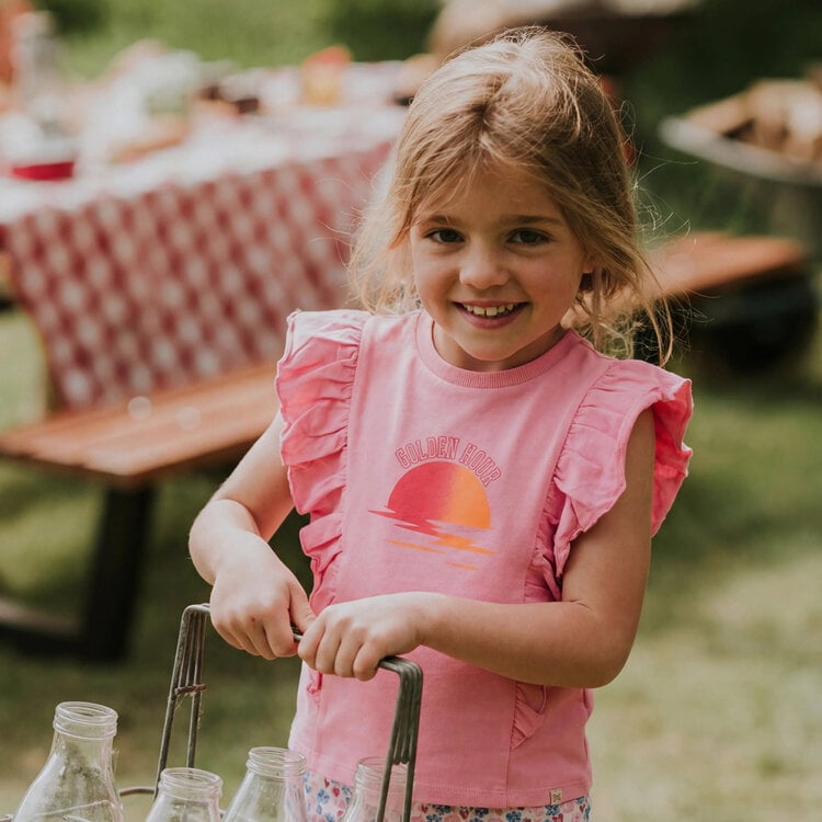 Koko Noko girls' T-shirt pink ruffles | NX58905-37