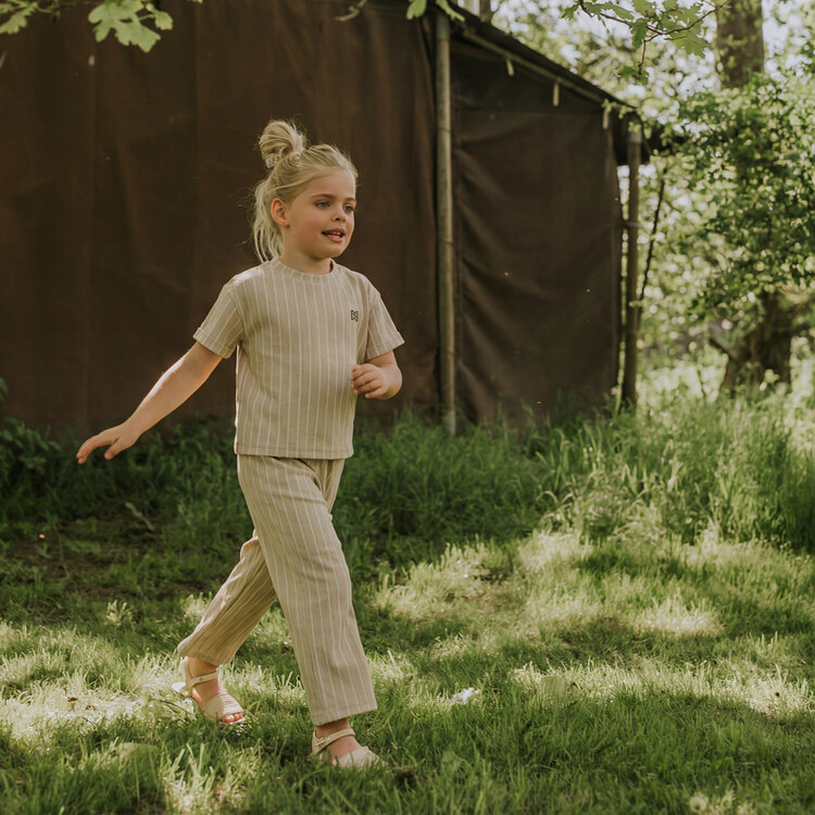 Koko Noko girls' co-ord set sand T-shirt wide leg trousers | NX58921-37