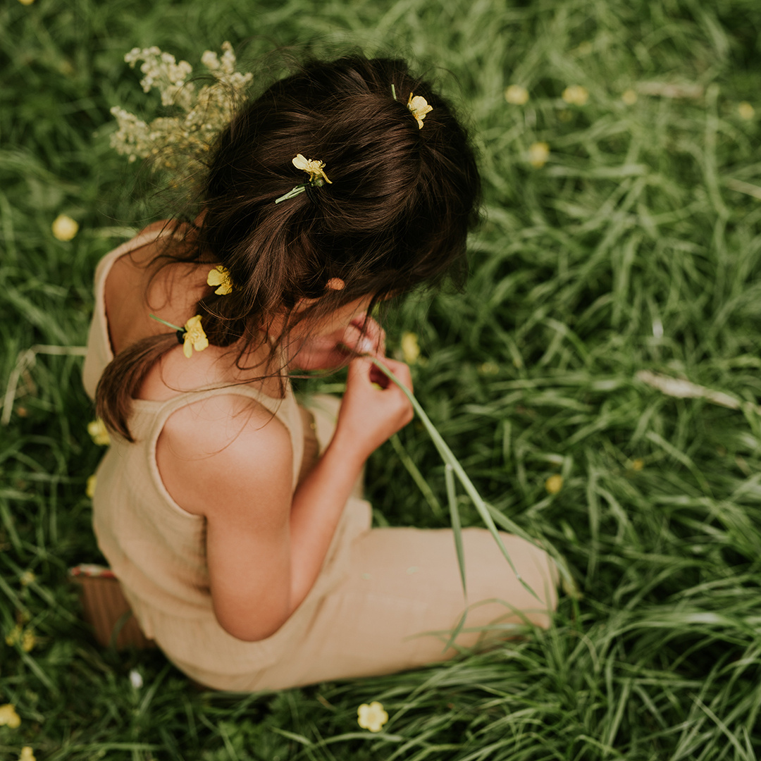 Paardenstaart met bloemenbubbels