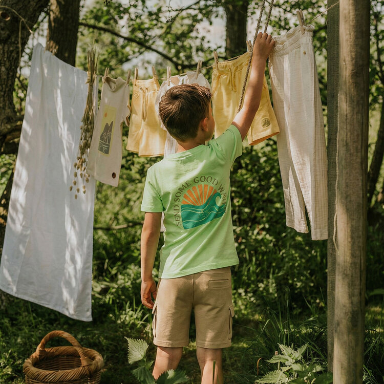 Koko Noko Jungen T-Shirt hellgrün Wellen | NX58801-37