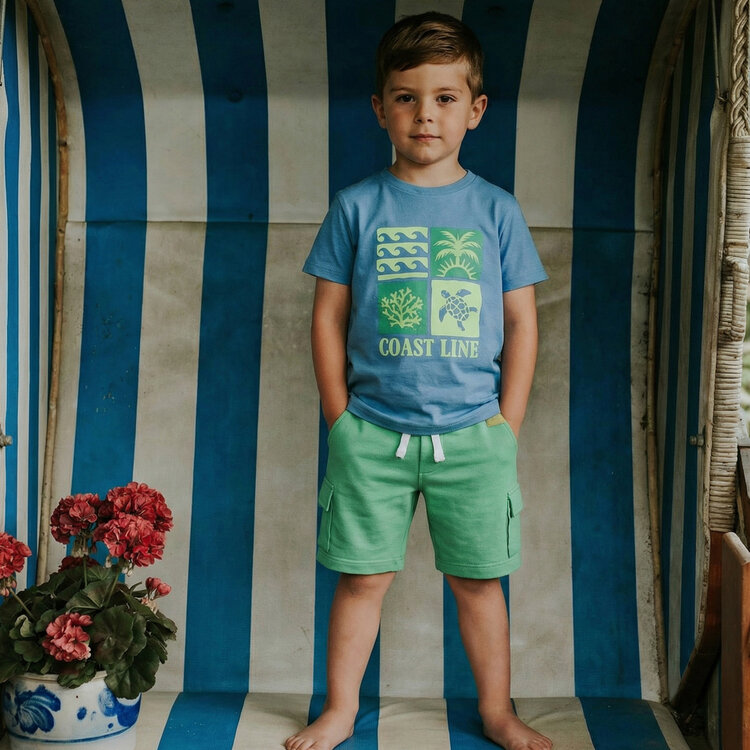 Koko Noko boys' T-shirt blue coast line | NX58809-37