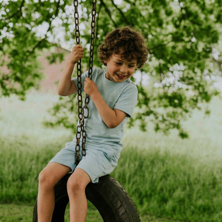 Koko Noko boys' co-ord set light blue T-shirt shorts | NX58822-37