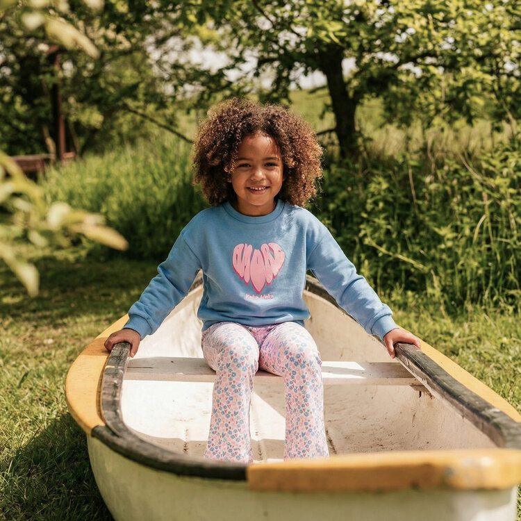 Koko Noko girls' sweater blue heart | NX58900-37