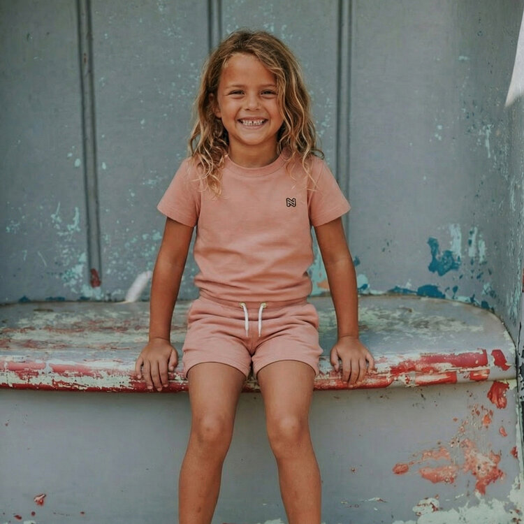 Koko Noko meisjes co-ord set T-shirt short roze | NX58922-37