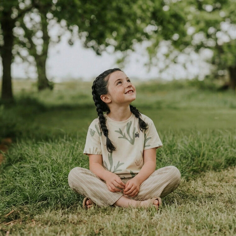 Koko Noko meisjes T-shirt off white koraal | NX58938-37