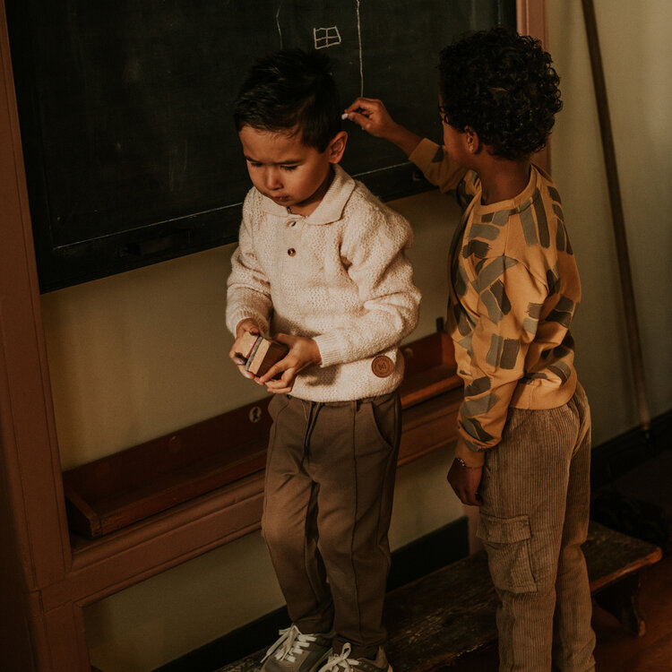 Koko Noko boys’ brown pleated trousers | M60801-37
