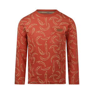 Koko Noko boys’ red chilli print long-sleeved top