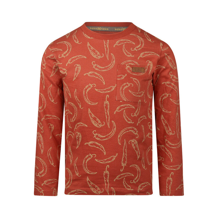 Koko Noko jongens longsleeve rood pepers | M60802-37