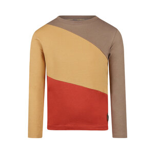 Koko Noko boys’ brown colour-block long-sleeved top