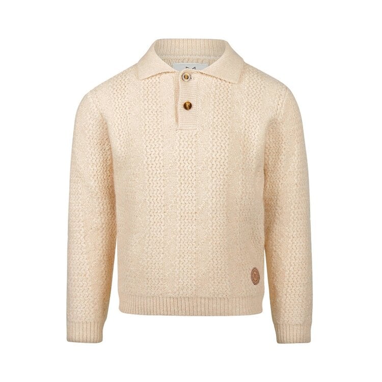 Koko Noko Jungen-Poloshirt cremefarben, gestrickt, mit Knöpfen | M60820-37