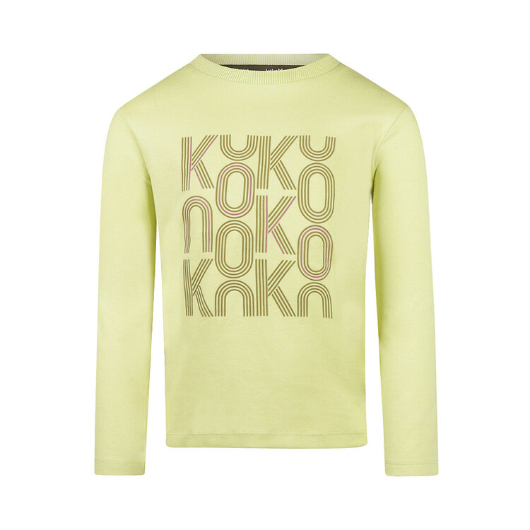 Koko Noko boys’ long-sleeved top, lime green logo print | M60842-37