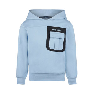 Koko Noko boys’ hoodie, light blue with cargo pockets