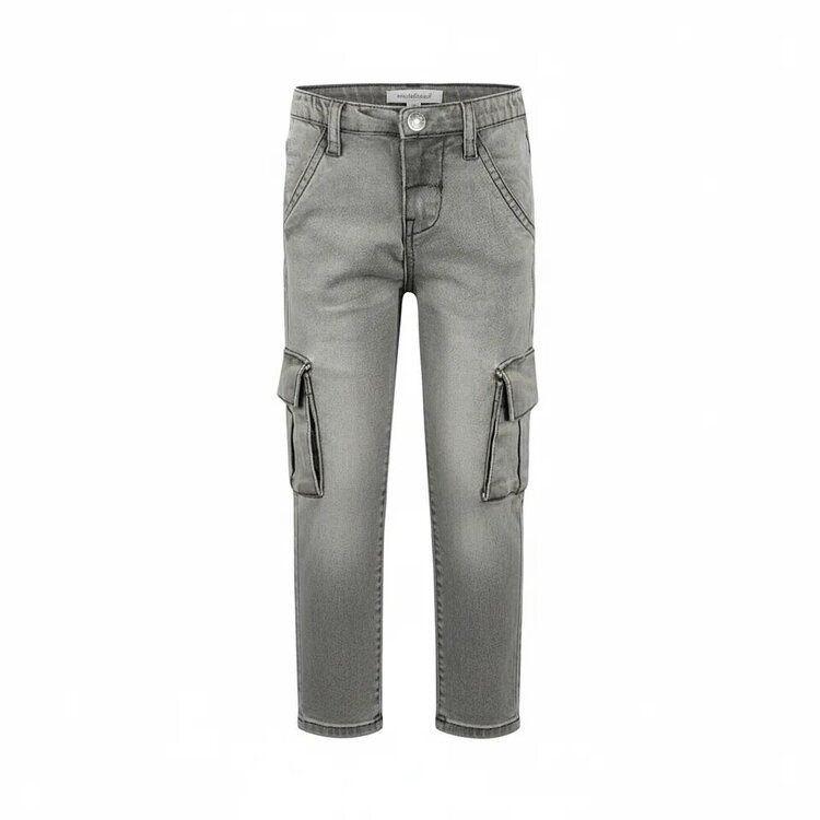 Koko Noko boys’ loose-fit jeans, grey with cargo pockets | M60869-37