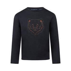 Koko Noko Jungen-Langarmshirt, dunkelblau, mit Bärenmotiv