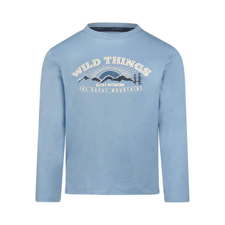 Koko Noko jongens longsleeve lichtblauw mountains | M60878-37