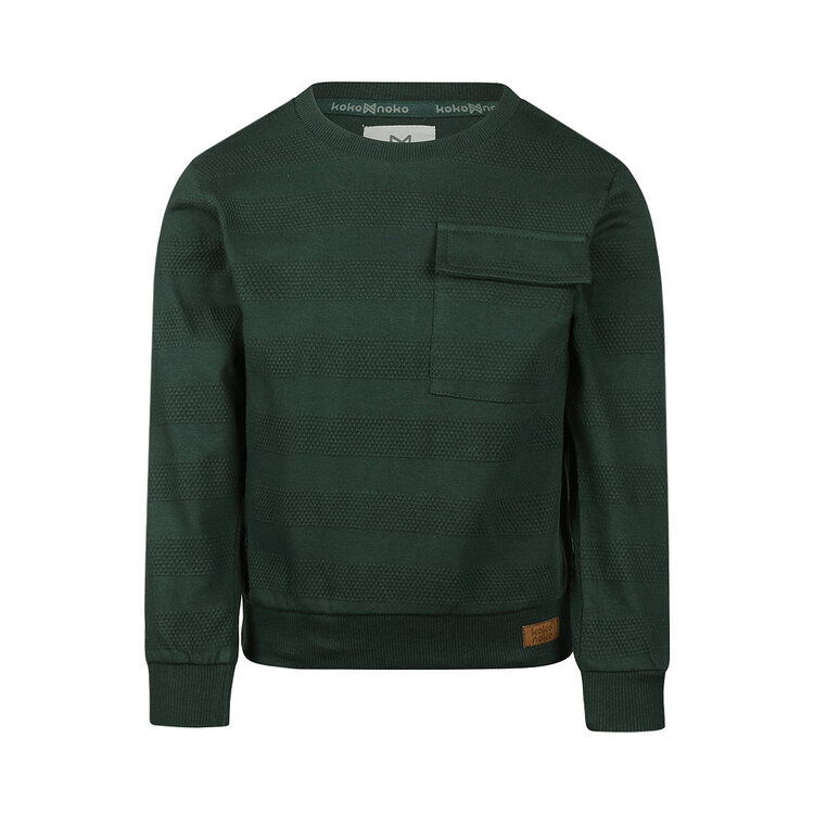 Koko Noko Jungen-Sweatshirt dunkelgrün mit Brusttasche | M60890-37