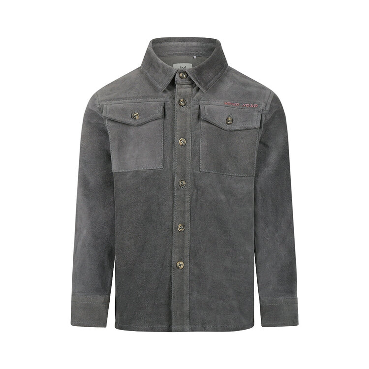 Koko Noko boys’ shirt, dark grey stretch | M60843-37